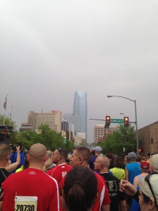 Our view of downtown OKC waiting on the race to start.